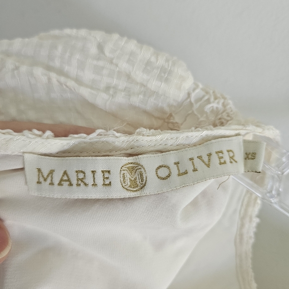 Marie Oliver Lace Vance Puff Sleeve Top Cream  Blouse - Picture 5 of 8